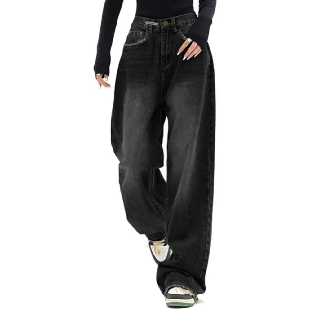 Women Wide Leg Baggy Jeans High Waist Y2K Casual Vintage Streetwear